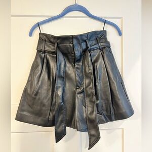 Zara Black Leather Shorts